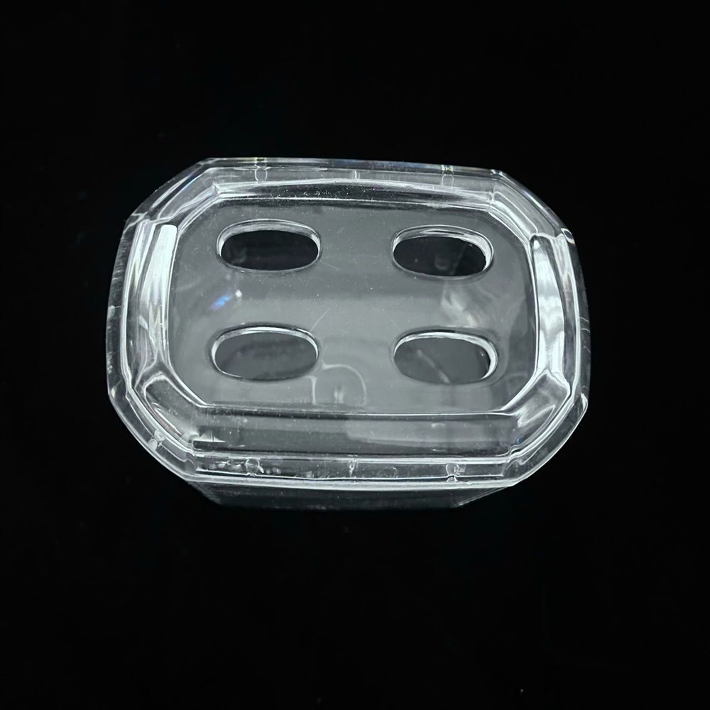 Jewel Cut Acrylic Toothbrush Holder with Lid Vintage Container Store